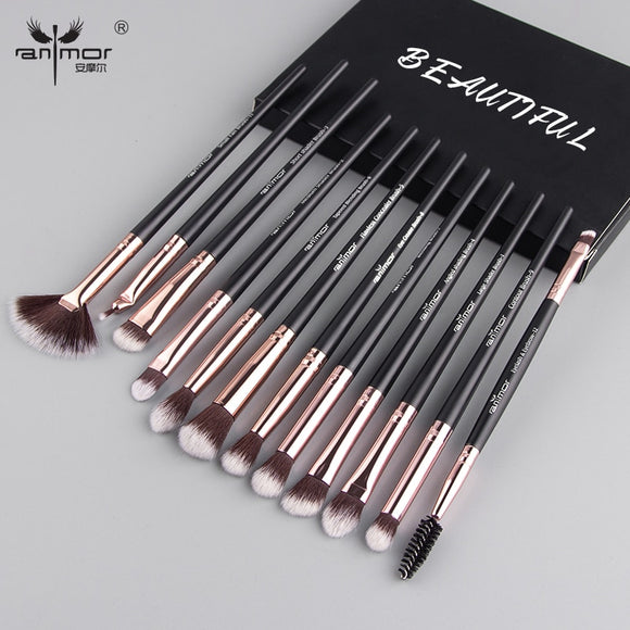 Anmor Makeup Brushes Set 3-12pcs/lot Eye Shadow Blending Eyeliner Eyelash Eyebrow Make up Brushes  Professional Eyeshadow Brush