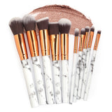 10Pcs/Set Makeup Brushes Professional Marbling Handle Powder Foundation Eyeshadow Lip Make Up Brushes Set Beauty Tools