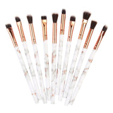 10Pcs/Set Makeup Brushes Professional Marbling Handle Powder Foundation Eyeshadow Lip Make Up Brushes Set Beauty Tools