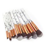 10Pcs/Set Makeup Brushes Professional Marbling Handle Powder Foundation Eyeshadow Lip Make Up Brushes Set Beauty Tools