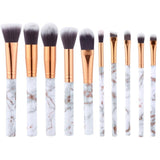 10Pcs/Set Makeup Brushes Professional Marbling Handle Powder Foundation Eyeshadow Lip Make Up Brushes Set Beauty Tools