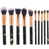 10Pcs/Set Makeup Brushes Professional Marbling Handle Powder Foundation Eyeshadow Lip Make Up Brushes Set Beauty Tools