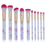 10Pcs/Set Makeup Brushes Professional Marbling Handle Powder Foundation Eyeshadow Lip Make Up Brushes Set Beauty Tools