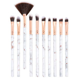 10Pcs/Set Makeup Brushes Professional Marbling Handle Powder Foundation Eyeshadow Lip Make Up Brushes Set Beauty Tools