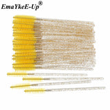 50pcs Women's Fashion Eyelashes Brushes Mascara Wands Disposable Makeup Brushes Crystal Eyebrow/Eyelash/Mascara eye Lashes Brush