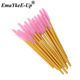 50pcs Women's Fashion Eyelashes Brushes Mascara Wands Disposable Makeup Brushes Crystal Eyebrow/Eyelash/Mascara eye Lashes Brush