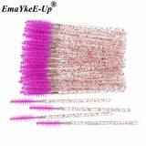 50pcs Women's Fashion Eyelashes Brushes Mascara Wands Disposable Makeup Brushes Crystal Eyebrow/Eyelash/Mascara eye Lashes Brush