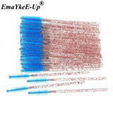 50pcs Women's Fashion Eyelashes Brushes Mascara Wands Disposable Makeup Brushes Crystal Eyebrow/Eyelash/Mascara eye Lashes Brush