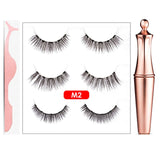 3Pairs 3D Magnetic Fake Eyelashes Eyeliner Suit Natural Full-Eyed 5 Magnet Eyelashes Reusable False Lashes With Tweezer