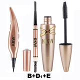 Big Eyes Makeup Kit Black Eyeliner Pencil Feather Liquid Eye Liner Pen Waterproof Mascara Cosmetics Set Eyebrow Pencil