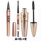 Big Eyes Makeup Kit Black Eyeliner Pencil Feather Liquid Eye Liner Pen Waterproof Mascara Cosmetics Set Eyebrow Pencil