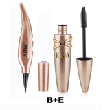 Big Eyes Makeup Kit Black Eyeliner Pencil Feather Liquid Eye Liner Pen Waterproof Mascara Cosmetics Set Eyebrow Pencil