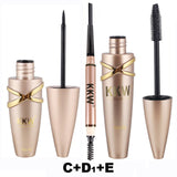 Big Eyes Makeup Kit Black Eyeliner Pencil Feather Liquid Eye Liner Pen Waterproof Mascara Cosmetics Set Eyebrow Pencil