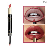 Pudaier 1pc Matte Lipstick Wateproof Double Ended Long Lasting Lipstick Cosmetics Nude Red Lips liner Pencil TSLM2