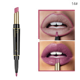 Pudaier 1pc Matte Lipstick Wateproof Double Ended Long Lasting Lipstick Cosmetics Nude Red Lips liner Pencil TSLM2