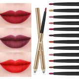 Teayason dual ended automatic lipliner pencil waterproof long lasting sexy red vampire lip liner batom matte lipstick pen AM070