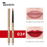 Teayason dual ended automatic lipliner pencil waterproof long lasting sexy red vampire lip liner batom matte lipstick pen AM070