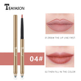 Teayason dual ended automatic lipliner pencil waterproof long lasting sexy red vampire lip liner batom matte lipstick pen AM070