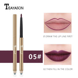 Teayason dual ended automatic lipliner pencil waterproof long lasting sexy red vampire lip liner batom matte lipstick pen AM070