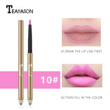 Teayason dual ended automatic lipliner pencil waterproof long lasting sexy red vampire lip liner batom matte lipstick pen AM070