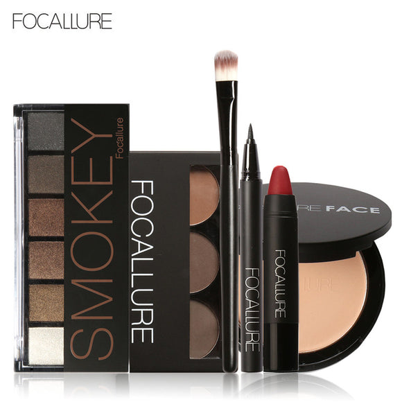Focallure Make up set with Eyeshadow Eyebrow Eyeliner Face Powder Matte Lipstick in one Makeup Kit cosmetic set