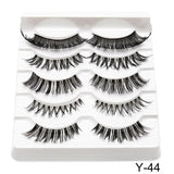 SEXYSHEEP 5Pairs 3D Mink Hair False Eyelashes Natural/Thick Long Eye Lashes Wispy Makeup Beauty Extension Tools