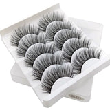 SEXYSHEEP 5Pairs 3D Mink Hair False Eyelashes Natural/Thick Long Eye Lashes Wispy Makeup Beauty Extension Tools