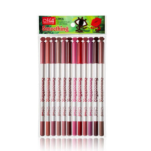 MENOW 12 Colors/Set Sexy Matte Lip Stick Lipliner Lip Liner Pencil Matt Nude Lipsliner Pen Set Beauty Makeup Tool Cosmetic P124