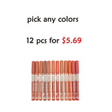 3pcs Lipstick Pencil Waterproof Long Lasting 12 colors Matte Glitter Lip Liner Makeup Cosmetics