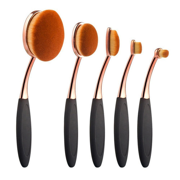 5pcs Makeup Brushes Set Soft Oval Head Shaped Foundation Concealer Brush Kit Cosmetic Tool Professional Makeup Brush New Arrival