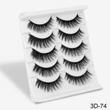 SEXYSHEEP 5Pairs 3D Mink Hair False Eyelashes Natural/Thick Long Eye Lashes Wispy Makeup Beauty Extension Tools